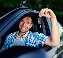 image of man with car keys